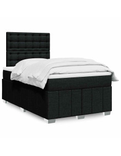 Giroletto a Molle con Materasso Nero 120x190 cm in Tessuto