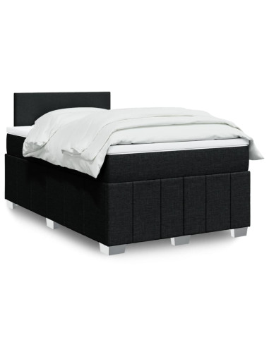 Giroletto a Molle con Materasso Nero 120x190 cm in Tessuto