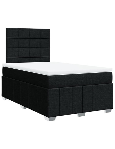Giroletto a Molle con Materasso Nero 120x190 cm in Tessuto