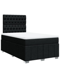 Giroletto a Molle con Materasso Nero 120x190 cm in Tessuto 2