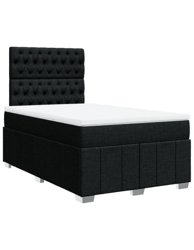 Giroletto a Molle con Materasso Nero 120x190 cm in Tessuto