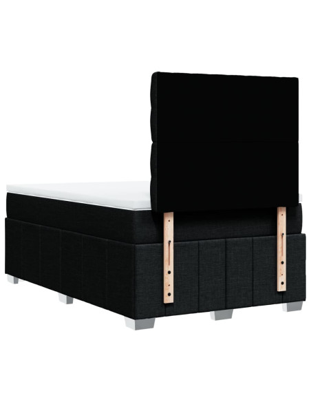 Giroletto a Molle con Materasso Nero 120x190 cm in Tessuto