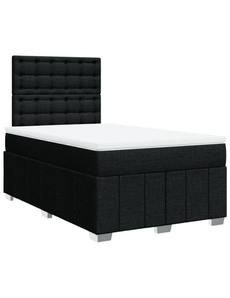 Giroletto a Molle con Materasso Nero 120x190 cm in Tessuto