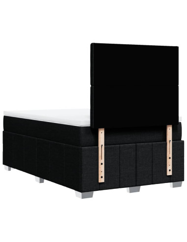 Giroletto a Molle con Materasso Nero 120x190 cm in Tessuto