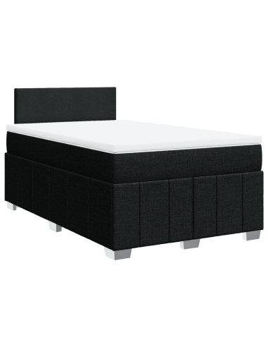 Giroletto a Molle con Materasso Nero 120x190 cm in Tessuto