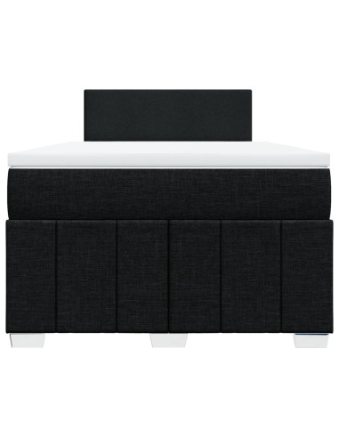 Giroletto a Molle con Materasso Nero 120x190 cm in Tessuto