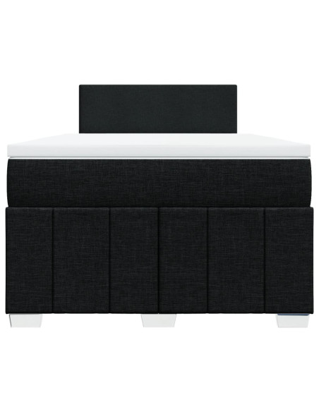 Giroletto a Molle con Materasso Nero 120x190 cm in Tessuto