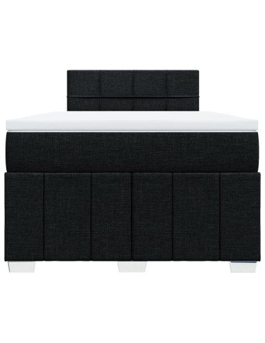 Giroletto a Molle con Materasso Nero 120x190 cm in Tessuto