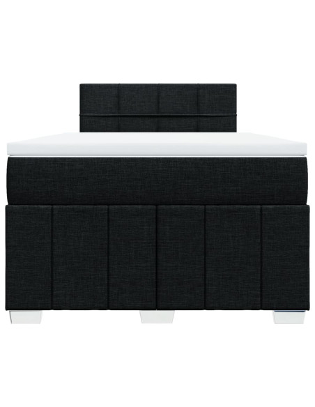 Giroletto a Molle con Materasso Nero 120x190 cm in Tessuto