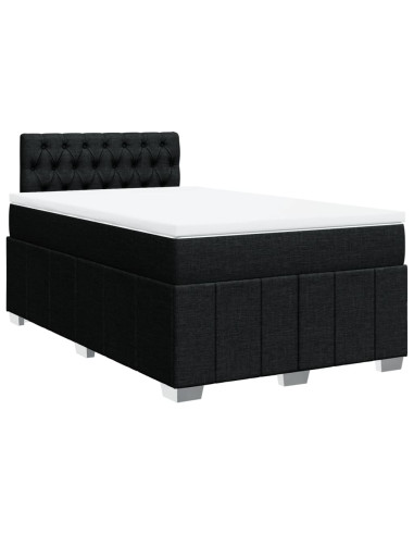Giroletto a Molle con Materasso Nero 120x190 cm in Tessuto