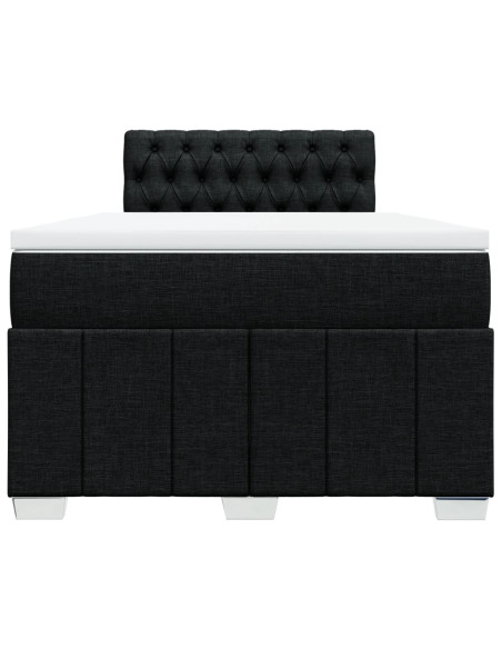 Giroletto a Molle con Materasso Nero 120x190 cm in Tessuto