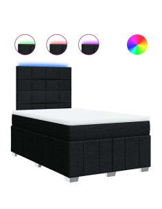 Giroletto a Molle con Materasso Nero 120x190 cm in Tessuto 2
