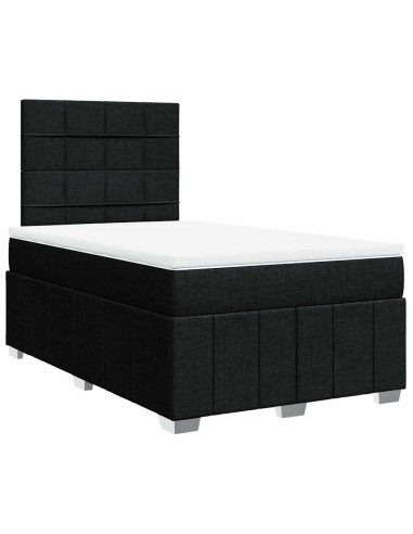 Giroletto a Molle con Materasso Nero 120x190 cm in Tessuto