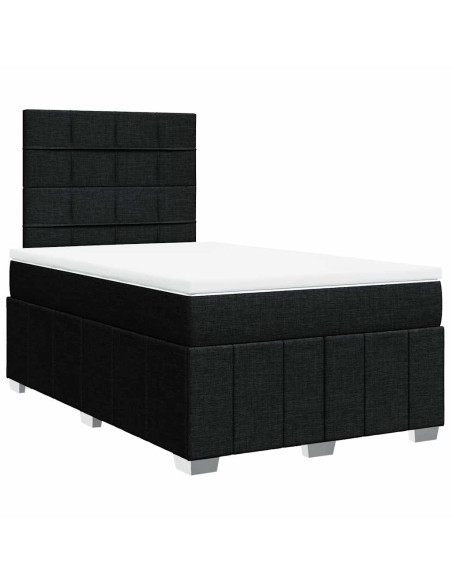 Giroletto a Molle con Materasso Nero 120x190 cm in Tessuto