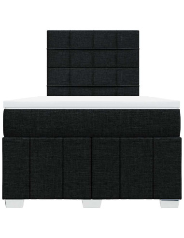 Giroletto a Molle con Materasso Nero 120x190 cm in Tessuto