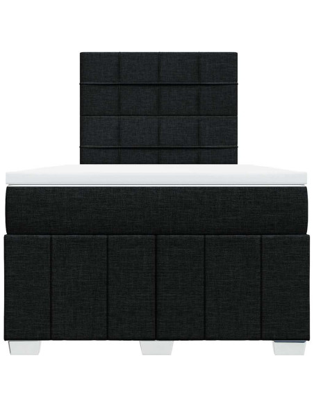 Giroletto a Molle con Materasso Nero 120x190 cm in Tessuto