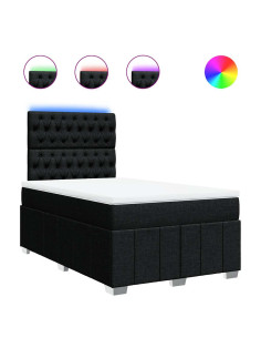 Giroletto a Molle con Materasso Nero 120x190 cm in Tessuto 2