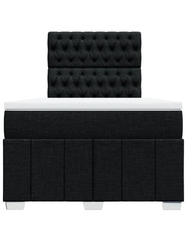 Giroletto a Molle con Materasso Nero 120x190 cm in Tessuto