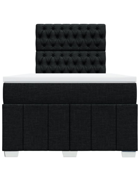 Giroletto a Molle con Materasso Nero 120x190 cm in Tessuto