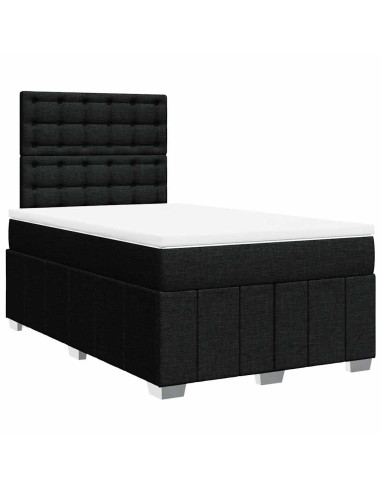 Giroletto a Molle con Materasso Nero 120x190 cm in Tessuto