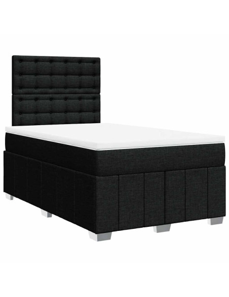 Giroletto a Molle con Materasso Nero 120x190 cm in Tessuto