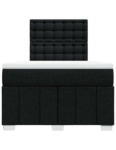 Giroletto a Molle con Materasso Nero 120x190 cm in Tessuto