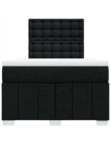 Giroletto a Molle con Materasso Nero 120x190 cm in Tessuto