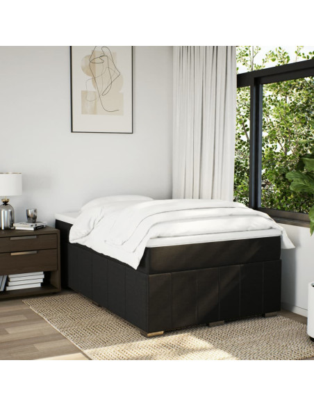 Giroletto a Molle con Materasso Nero 120x190 cm in Tessuto