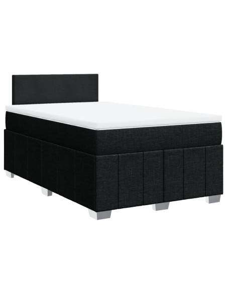 Giroletto a Molle con Materasso Nero 120x190 cm in Tessuto