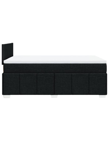 Giroletto a Molle con Materasso Nero 120x190 cm in Tessuto