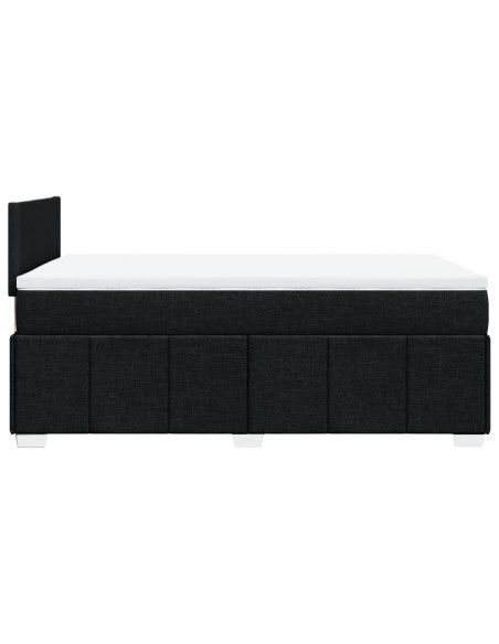 Giroletto a Molle con Materasso Nero 120x190 cm in Tessuto