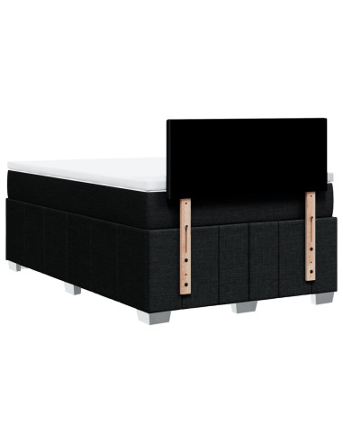 Giroletto a Molle con Materasso Nero 120x190 cm in Tessuto