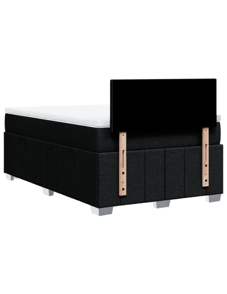 Giroletto a Molle con Materasso Nero 120x190 cm in Tessuto