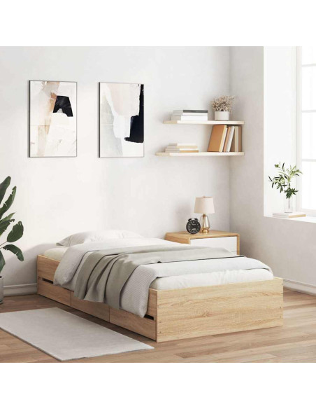 Giroletto Cassetti Rovere Sonoma 90x200 cm Legno Multistrato