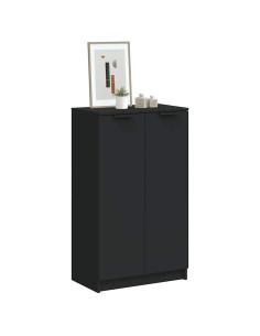 Scarpiera Nera 59x35x100 cm in Legno Multistrato