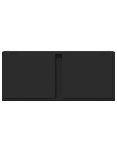 Mobile TV a Parete con Luci LED Nero 80x31x35 cm