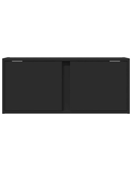 Mobile TV a Parete con Luci LED Nero 80x31x35 cm