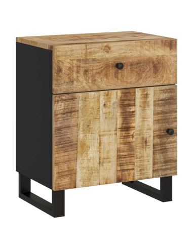 Comodino 50x33x60cm Legno Massello di Mango e Legno Multistrato