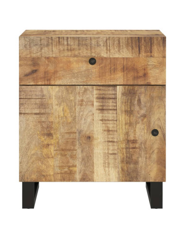 Comodino 50x33x60cm Legno Massello di Mango e Legno Multistrato