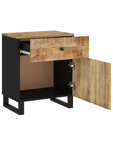 Comodino 50x33x60cm Legno Massello di Mango e Legno Multistrato