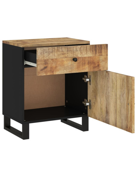 Comodino 50x33x60cm Legno Massello di Mango e Legno Multistrato