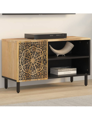 Mobile Porta TV 80x31x46 cm in Legno Massello di Mango