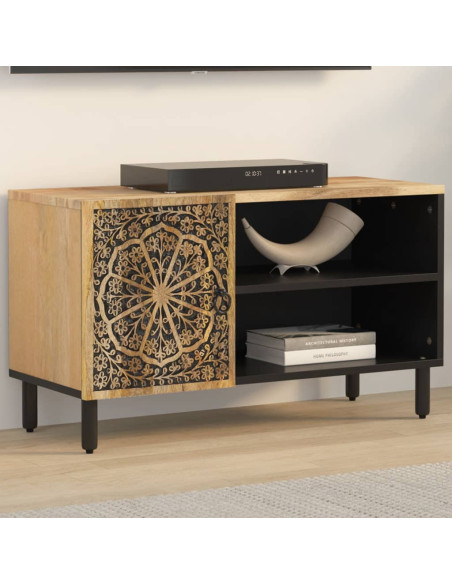 Mobile Porta TV 80x31x46 cm in Legno Massello di Mango