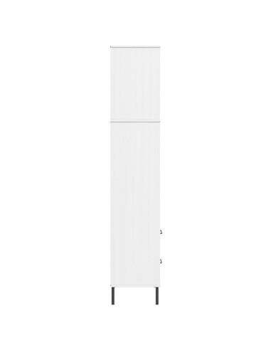 Libreria con 2 Cassetti Bianco 60x35x180 cm Legno Massello OSLO