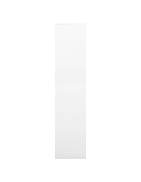 Armadio per Ufficio Bianco 90x40x180 cm in Acciaio e Vetro