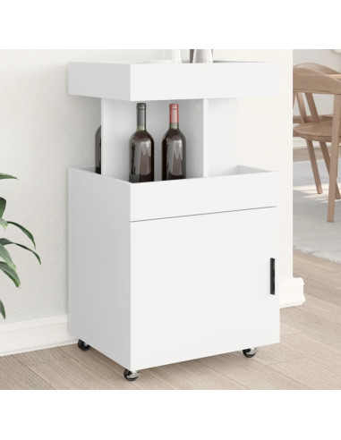 Carrello Bar Bianco 50x41x89 cm in Legno Multistrato