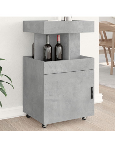 Carrello Bar Grigio Cemento 50x41x89 cm in Legno Multistrato