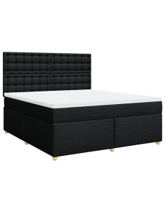 Giroletto a Molle con Materasso Nero 180x200 cm in Tessuto 2