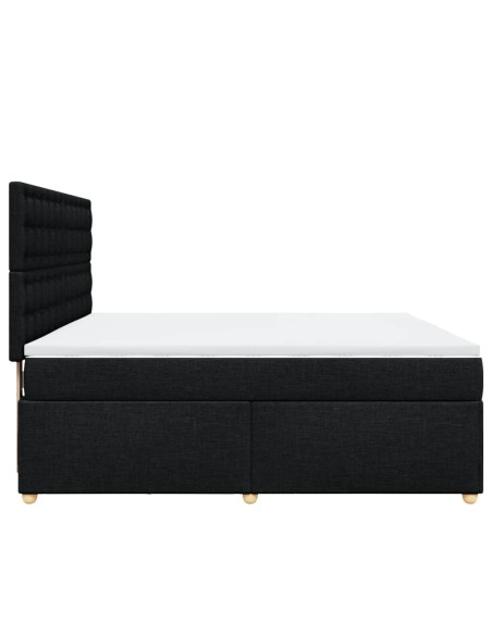 Giroletto a Molle con Materasso Nero 180x200 cm in Tessuto