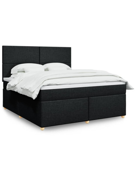 Giroletto a Molle con Materasso Nero 180x200 cm in Tessuto